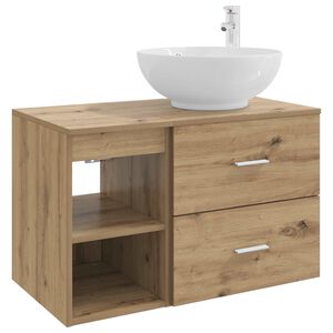 vidaXL Set de mobilier pentru baie 2 pcs Stejar Artizanal
