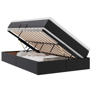 vidaXL Pat cu saltea și spațiu de depozitare Negru 120 x 200 cm