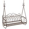 vidaXL Bancă swinging Oțel 112 x 60 x 126,5 cm Maro Antic