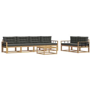 vidaXL Set de canapele de exterior 6 buc. Alb și antracit
