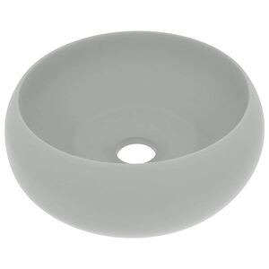 vidaXL Chiuvetă baie lux gri deschis mat 40x15 cm ceramică rotund