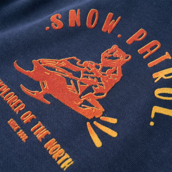 Hanorac pentru copii cu glugă, bleumarin melanj și portocaliu, 140