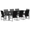 vidaXL Set de masă pentru grădină 9 pcs Negru și antracit