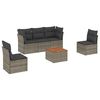 vidaXL Set mobilier grădină cu perne, 6 piese, gri, poliratan