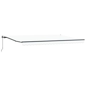 vidaXL Copertină retractabilă Alb 500 &times; 350 cm Poliester și Aluminiu