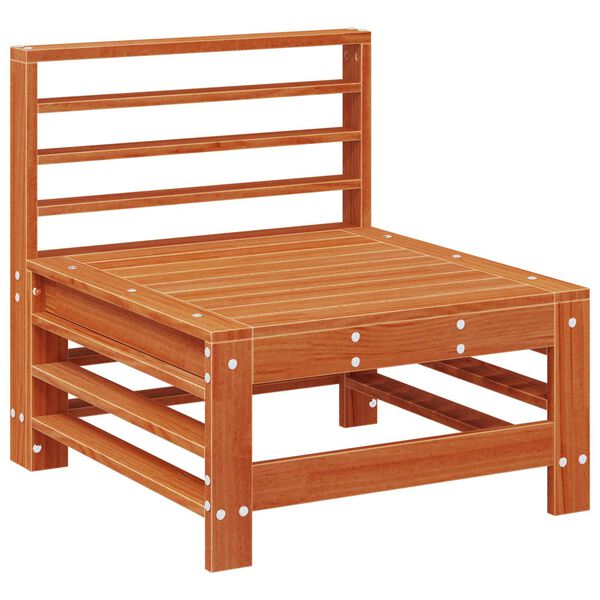 vidaXL Canapea de Grădină Din Mijloc Lemn masiv de pin Maro Ceară