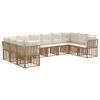 vidaXL Set de canapele de exterior Alb Natural și Crem Poliester
