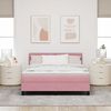 vidaXL Pat cu arcuri cu saltea cu headboard Roz 140 x 200 cm Catifea