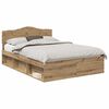 vidaXL Cadru de pat Stejar artizanal 140 x 190 cm Lemn de pin masiv