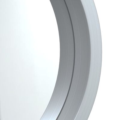 vidaXL Oglindă de perete cu o curea, argintiu, Ø 35 cm