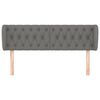 vidaXL Tăblie de pat cu aripioare gri &icirc;nchis 163x23x78/88 cm textil