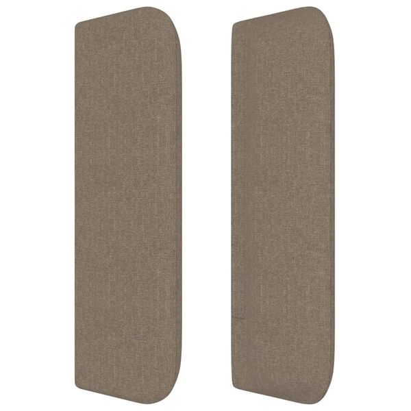 vidaXL Tăblie de pat cu aripioare gri taupe 203x16x78/88 cm textil