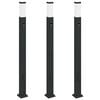 vidaXL St&acirc;lpi iluminatori cu senzor și priză, 3 buc., 110 cm, negru, IP44
