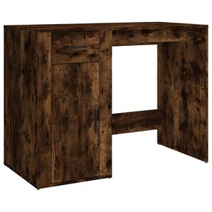 vidaXL Birou, stejar fumuriu, 100x49x75 cm, lemn prelucrat