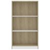 vidaXL Bibliotecă cu 3 rafturi alb & stejar 60x24x109 cm lemn compozit