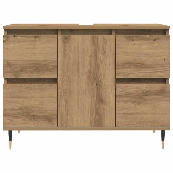 vidaXL Dulap pentru baie stejar artizanal, 80x33x60 cm, lemn prelucrat