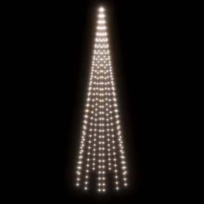 vidaXL Brad de Crăciun pe catarg, 310 LED-uri, alb rece, 300 cm