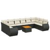 vidaXL Set canapele de grădină cu perne, 11 piese, negru, poliratan