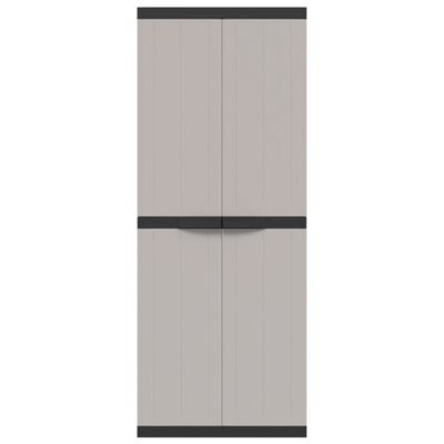 vidaXL Dulap depozitare de exterior, gri și negru, 65x37x165 cm, PP