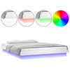 vidaXL Cadru de pat LED Super King Size, alb, 180x200 cm, lemn masiv