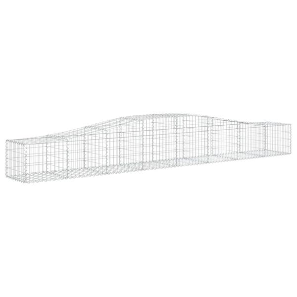 vidaXL Coșuri gabion arcuite 20 buc, 400x50x40/60 cm, fier galvanizat
