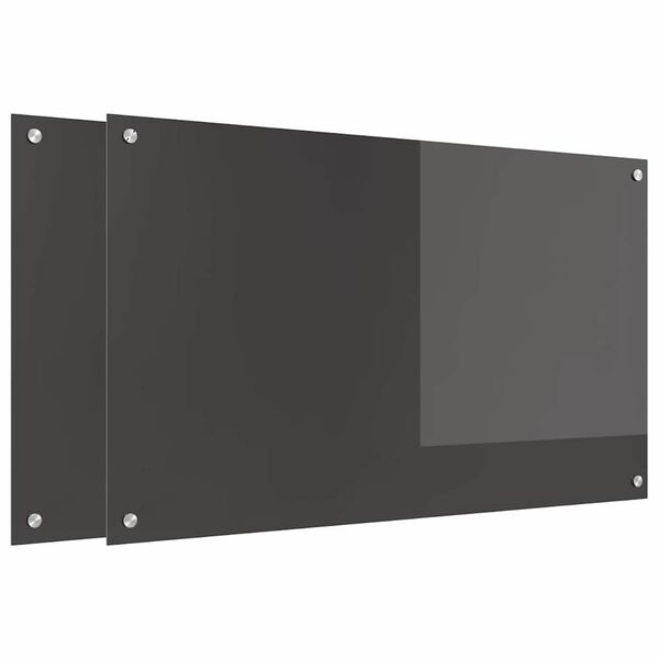 vidaXL Spate de bucătărie 2 pcs Gri închis 100 x 60 cm