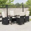 vidaXL Set de masă pentru grădină cu pernă 5 pcs Negru Rattan poli