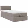 vidaXL Cadru de pat otoman cu saltea Taupe 90x190cm Material