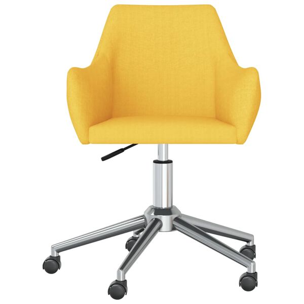 vidaXL Scaune de bucătărie pivotante, 2 buc., galben, textil