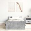 vidaXL Cadru de pat mic single, gri beton, 75x190 cm, lemn prelucrat