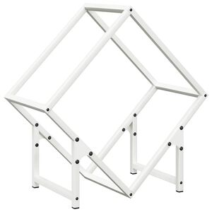 vidaXL Suport pentru lemne de foc alb 50x25x50 cm Oțel laminat la rece