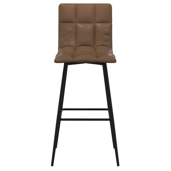 vidaXL Scaun de bar, maro &icirc;nchis, piele ecologică