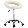 vidaXL Scaun de lucru pivotant, crem, piele ecologică