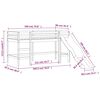 vidaXL Pat etajat de copii cu turn, roz, 90x190 cm, lemn masiv pin
