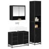 vidaXL Set de mobilier pentru baie 3 pcs Stejar Negru Lemn compozit