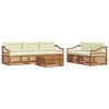 vidaXL Set de canapele de exterior cu pernă 6 pcs Natural și Crem