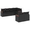 vidaXL Set canapele de grădină cu perne, 7 piese, negru, poliratan