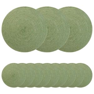 vidaXL Placemeti din iută 12 buc. Verde măsliniu 100% iută Tossa