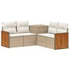 vidaXL Set de canapea 5 buc. Bej și alb crem 176 x 176 x 85 cm