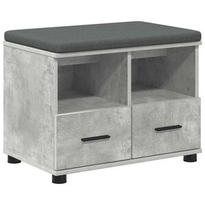 vidaXL Bancă pentru hol Gri Beton 60 x 38 x 46 cm