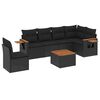 vidaXL Set canapele de grădină cu perne, 7 piese, negru, poliratan