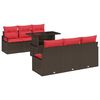 vidaXL Set de canapele pentru grădină 7 buc. Maro Rattan poli
