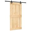 vidaXL Ușă glisantă Natural și Negru 100 x 210 cm Lemn de Pin Solid