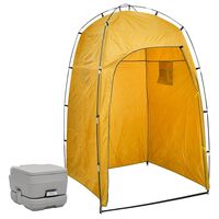 vidaXL Toaletă portabilă de camping cu cort, 10+10 L