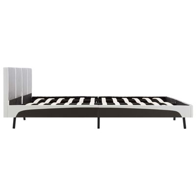 vidaXL Cadru de pat, gri și alb, 180 x 200 cm, piele ecologică