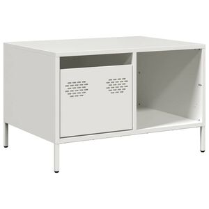vidaXL Măsuță de cafea, alb, 68,5x50x43,5 cm, oțel laminat la rece