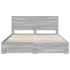 vidaXL Cadru de pat cu headboard Gri Sonoma 200 x 200 cm Lemn compozit