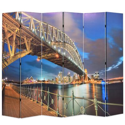 vidaXL Paravan de cameră pliabil, 228 x 170 cm, Sydney Harbour Bridge
