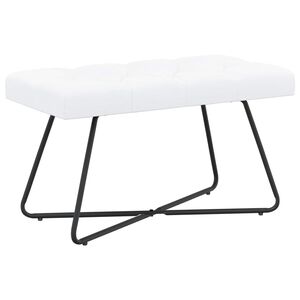 vidaXL Bancă cu butoane capitonate Alb 80 x 40 x 46 cm Țesătură