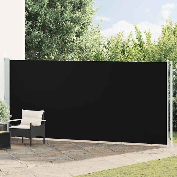 vidaXL Copertină laterală retractabilă de terasă, negru, 180x600 cm